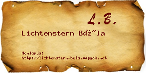 Lichtenstern Béla névjegykártya